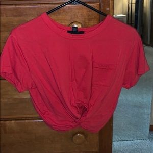 Forever 21 tie knot front crop
